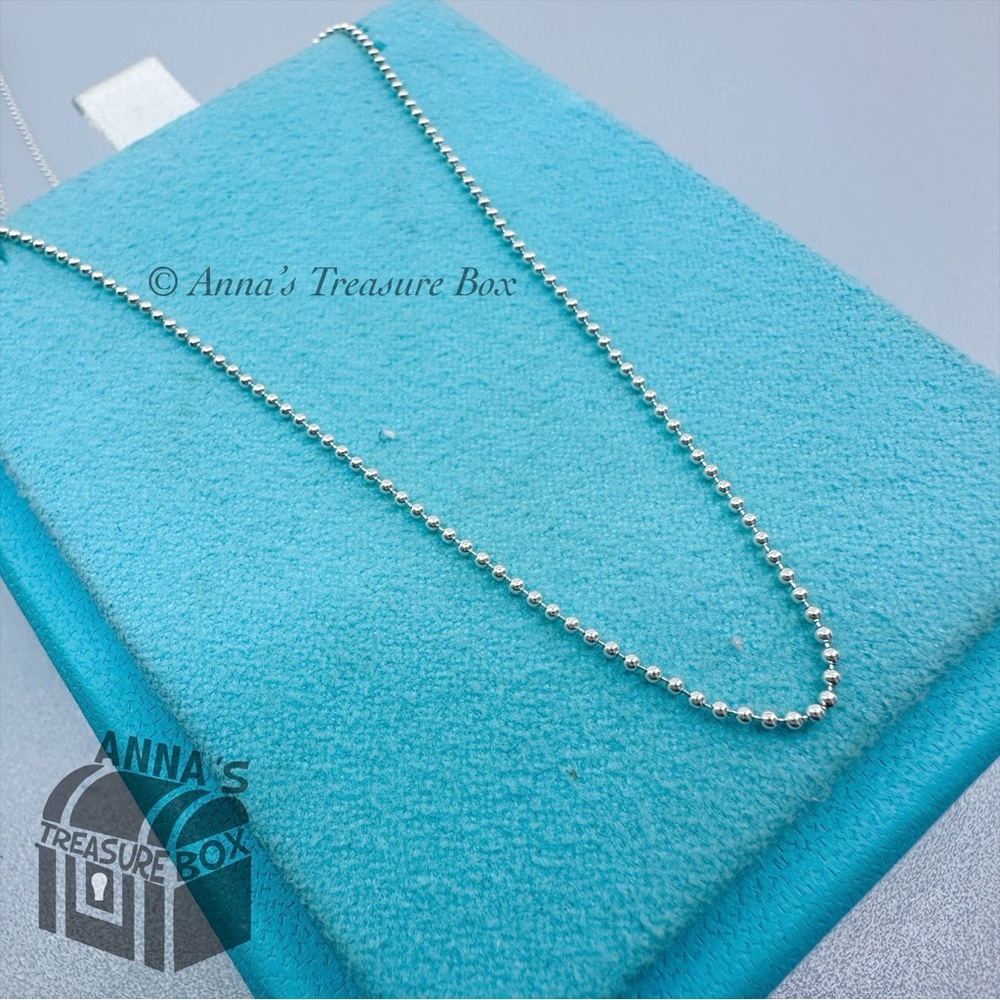 Tiffany & Co. 925 Silver 1mm Bead Chain 18" Necklace  (pouch)